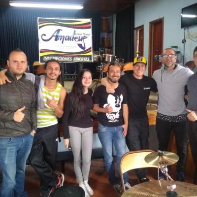 Luego del Taller de Batería y Percusión en la E.M Amadeus.